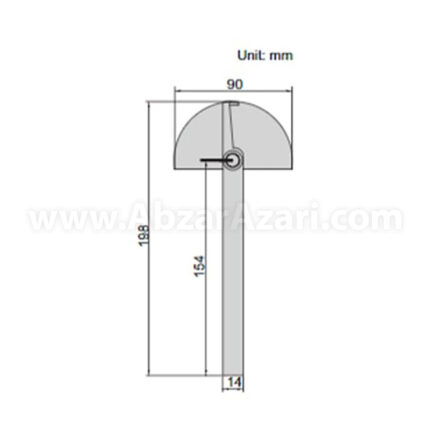 نقاله و زاویه سنج فلزی اینسایز مدل 85-4780